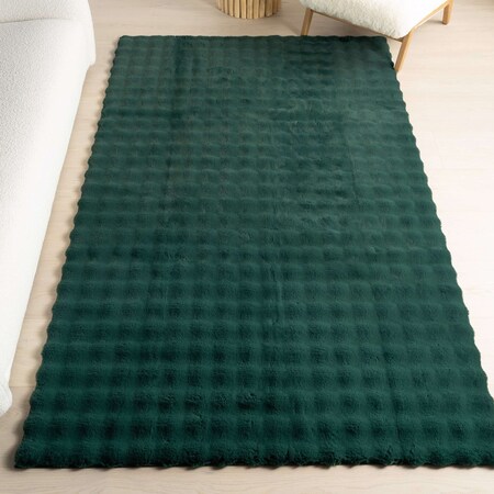 Nuloom Jeni Solid Faux Rabbit Machine Washable Area Rug 3ft 9in x 6ft HJWR02L-406